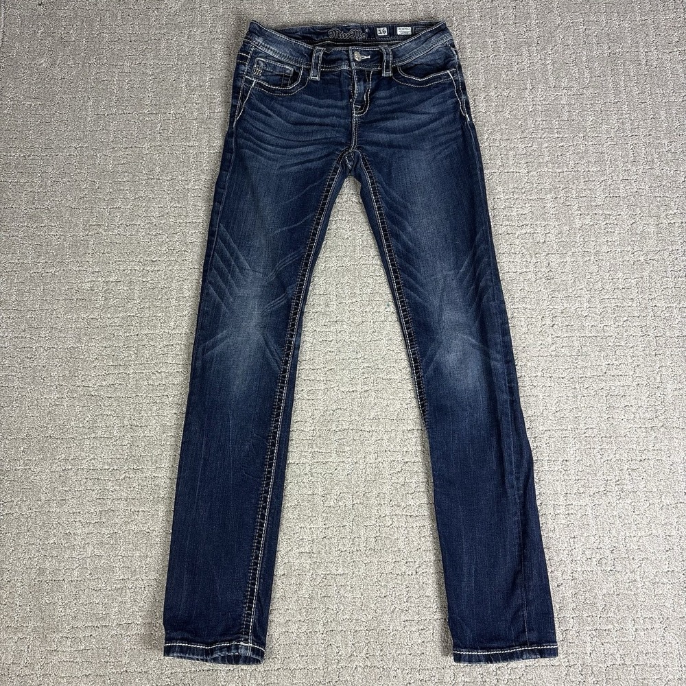 Miss Me Jeans Juniors 16 Blue Skinny, Pockets, Sequins Embellished Western